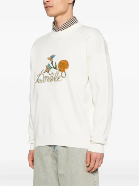 Pulover Drole De Monsieur alb