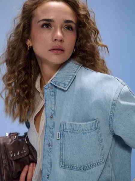 Джинсова сорочка oversize синій