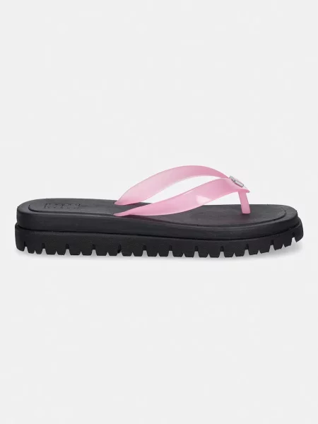 Tommy Jeans šľapky dámske TJW CLEATED JELLY SUMMER SANDAL ružová