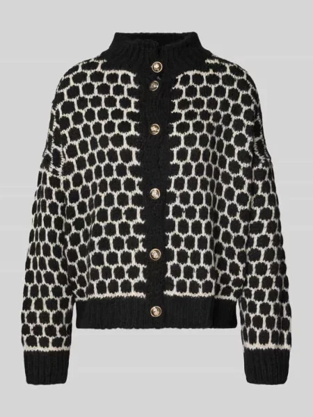 Kurtka z dzianiny ze stójką model Zabaione czarna