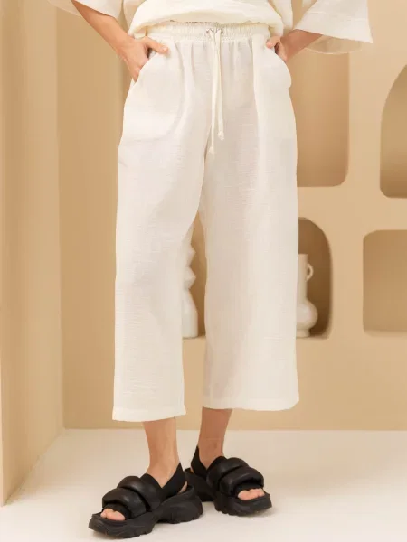 Кюлоти Seventeen льон/бавовна білий