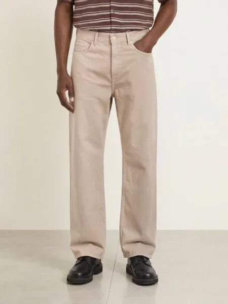 Sandro Jeansy O Luźnym Kroju beige beżowe