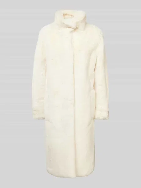 Płaszcz zimowy z obszyciem ze sztucznego futra model ‘Cetedia’ Boss białe