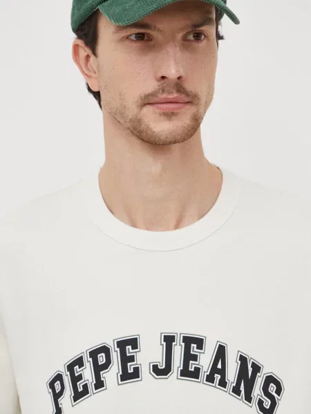 Pepe Jeans Bombažen pulover Raven bež