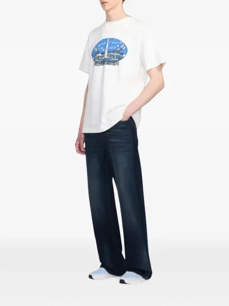 Tricou Flâneur tricotate alb