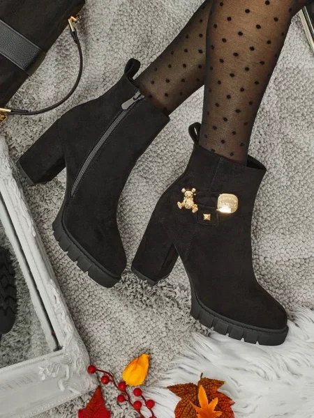 Botine Resti din piele negru