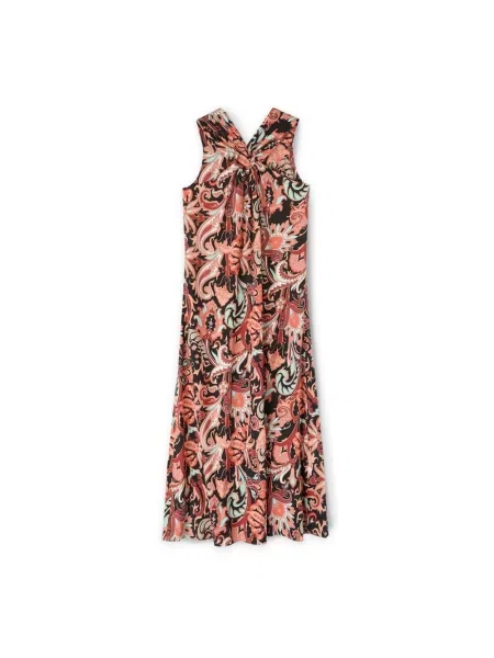 Długa wielobarwność sukienka maxi Motivi z etnicznym nadrukiem