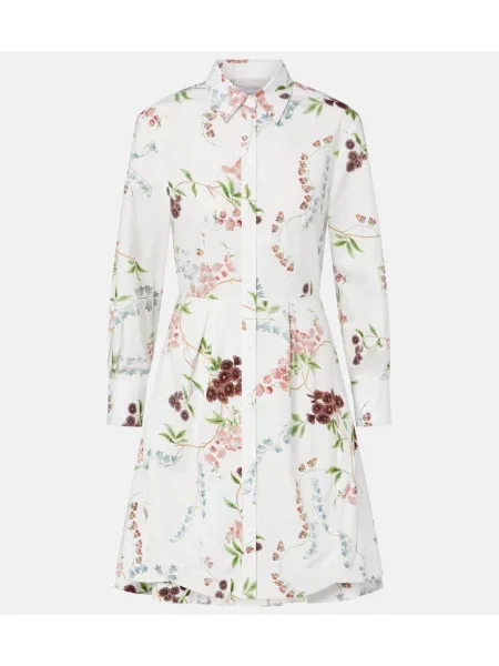 Rochie tip cămașă Erdem cu model floral din poplin