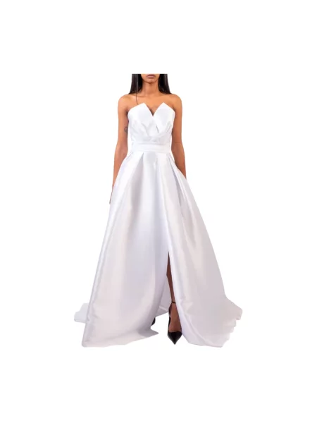 Długa sukienka maxi Doris S elegancka biała