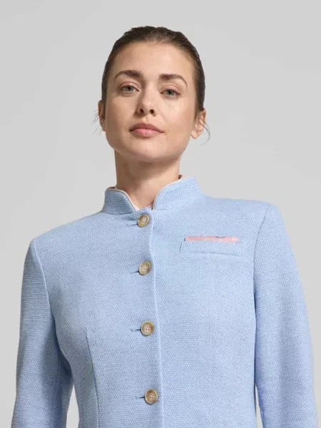 Marynarka w kroju slim fit ze stójką i naszywanymi White Label