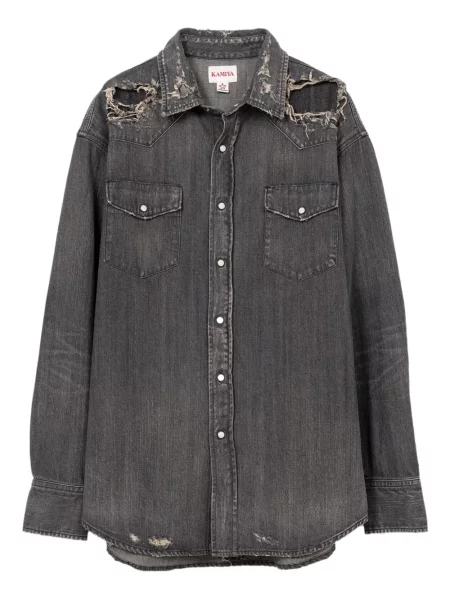 Košile Kamiya s oděrkami černá