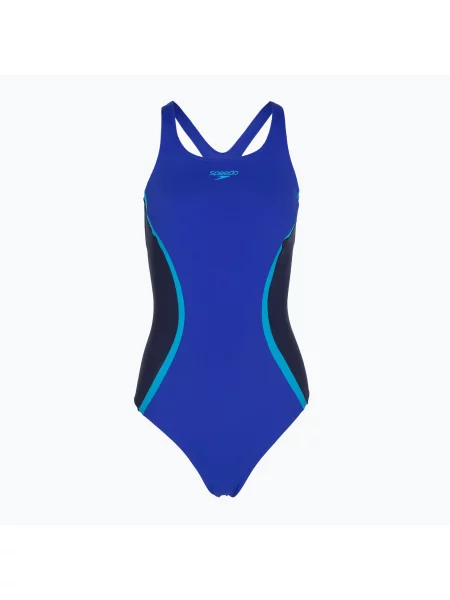 Costum de baie întreg pentru femei Speedo Solid Splice Medalist sapphire/peacoat
