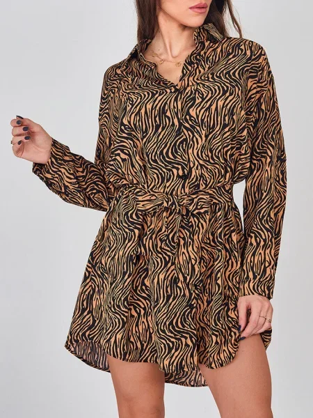 Mała mały sukienka mini Resti w zebrę czarna