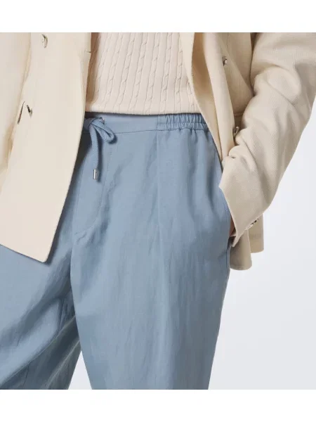 Lanene hlače Ralph Lauren Purple Label modra