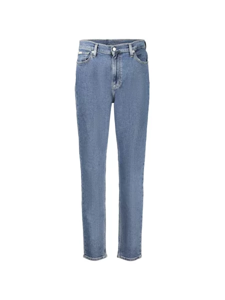 Talia jeansy Calvin Klein Jeans z wysoką talią niebieskie