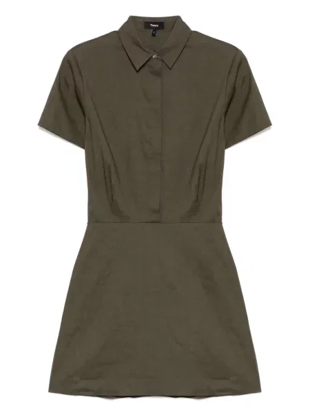 Rochie mini Theory scurtă de costum verde