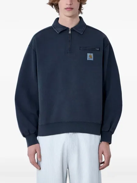 Суичър с цип Carhartt Wip синьо