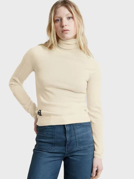 Вовняна водолазка G-star Raw бежева