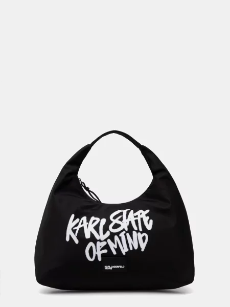 Geanta hobo Karl Lagerfeld Jeans negru