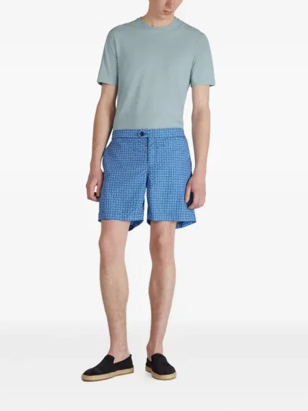 Slip de baie Incotex cu imagine cu imprimeu geometric albastru