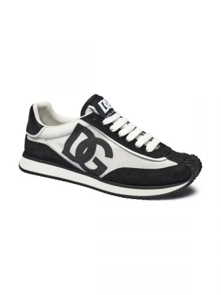 Dolce & Gabbana Sneakers cu adaos de piele negru