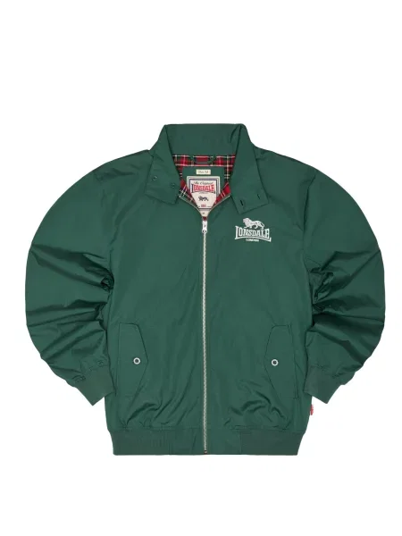 LONSDALE Geacă de primăvară-toamnă Classic verde închis alb