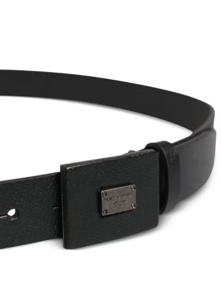 Curea Dolce & Gabbana din piele cu autograf negru