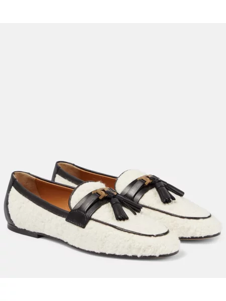 Usnjene loaferke Tod's bela