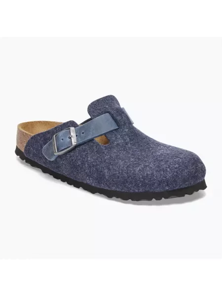 Klapki BIRKENSTOCK Boston FE/LE Regular midnight niebieskie