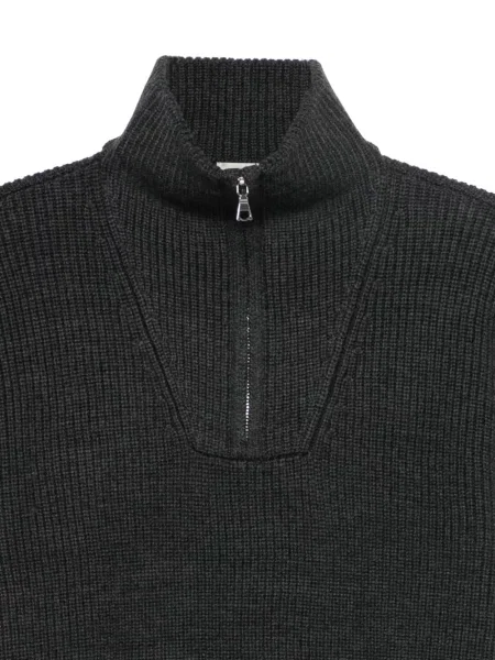 Pulover Officine Générale de jumătate de fermoar gri