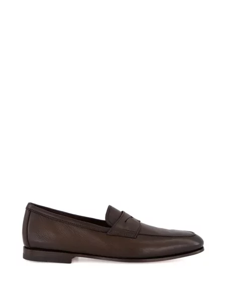 Pantofi loafer Santoni din piele maro