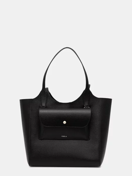 Furla torebka shopper skórzana Lea M Tote czarna