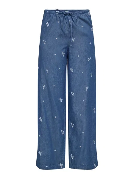 JDY Pantaloni JDYKAI albastru denim alb