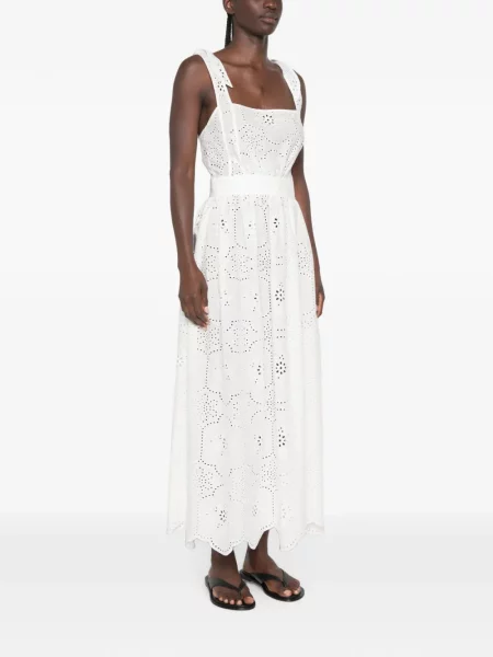 Rochie maxi Matteau cu broderie alb