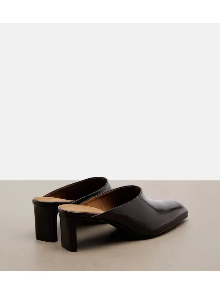 Papuci tip mules Khaite din piele maro