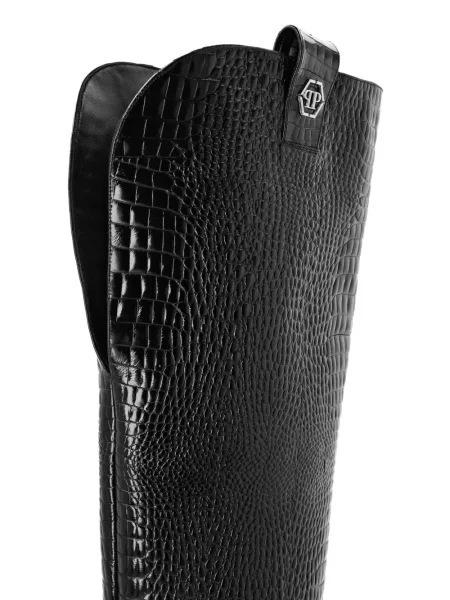 Δερμάτινος μπότες Philipp Plein μαύρο