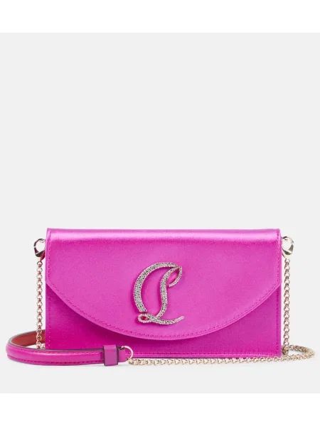 Satenska pisemska torbica Christian Louboutin roza
