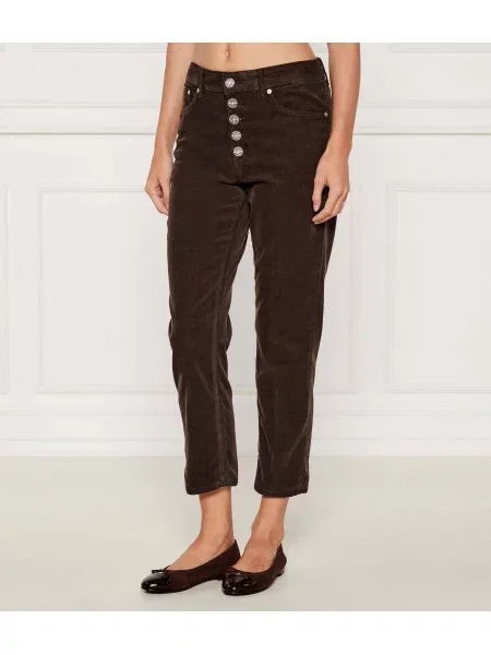 DONDUP made in Italy De catifea reiată pantaloni KOONS maro