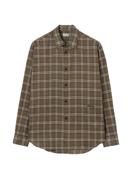 Cămașă Burberry în carouri verde