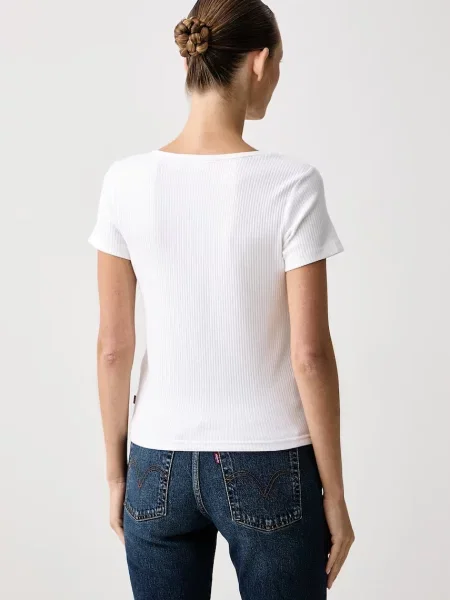 Levi's T-shirt z AUSTEN BUTTON THROUGH SS biała