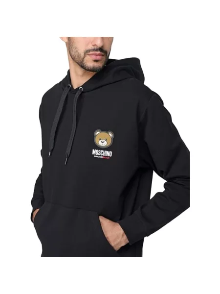 Bluza z kapturem Moschino typu teddy czarna