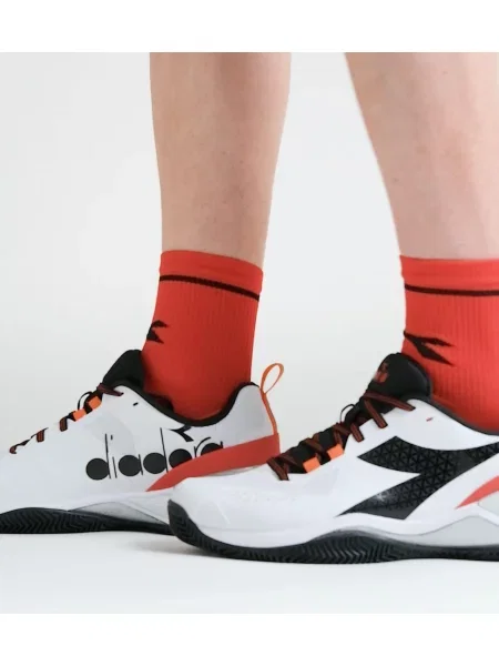 Buty do tenisa Diadora BLUSHIELD TORNEO CLAY white/black/red białe