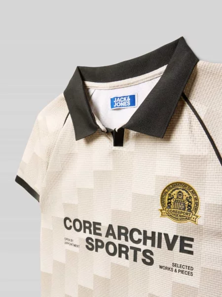 Koszulka w trykotowym stylu z kołnierzykiem polo model BREEZE FOOTBALL' Jack & Jones