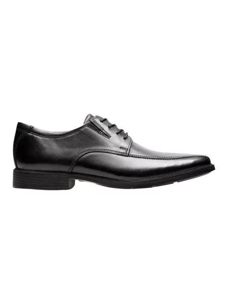 Półbuty Clarks sznurowane skórzane czarne