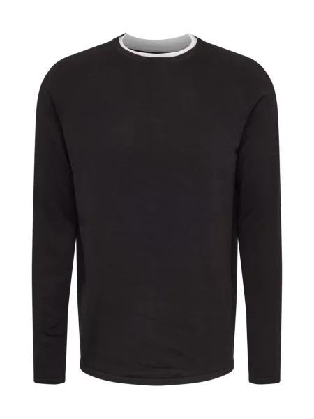 TOM TAILOR DENIM Pulover negru / alb