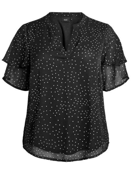 Zizzi Bluza Doru črna bela