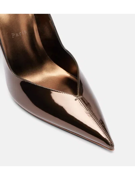 Pantofi cu toc Christian Louboutin din piele de lac maro