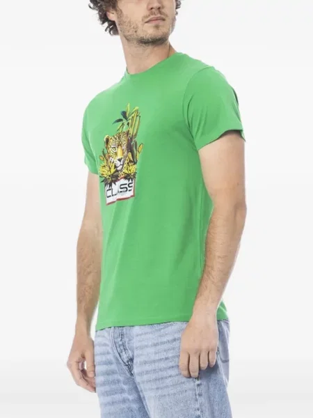 Tricou Cavalli Class cu imagine verde