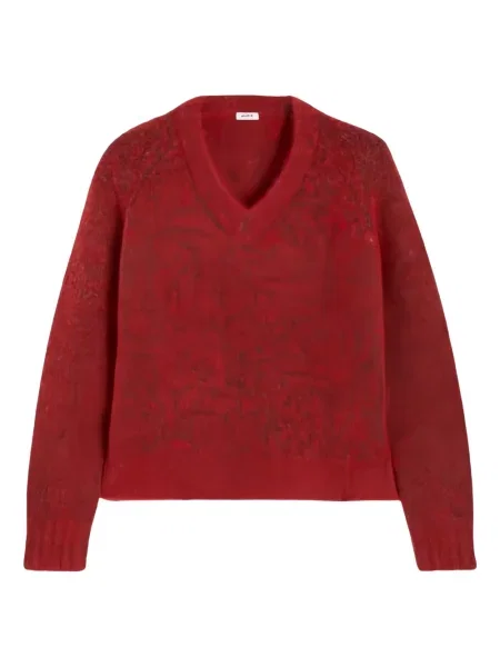Pulover Aspesi cu decolteu în V roșu