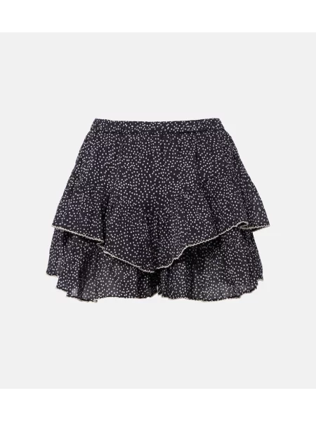Pantaloni scurți Marant Etoile cu buline cu volane negru